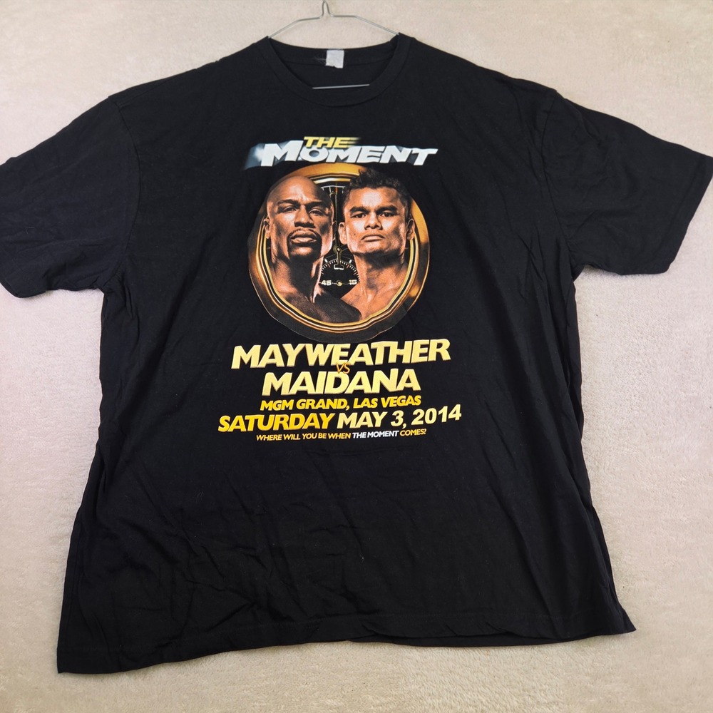 Mayweather vs Maidana The Moment MGM Grand 2014 Boxing Graphic T-Shirt Black 2XL